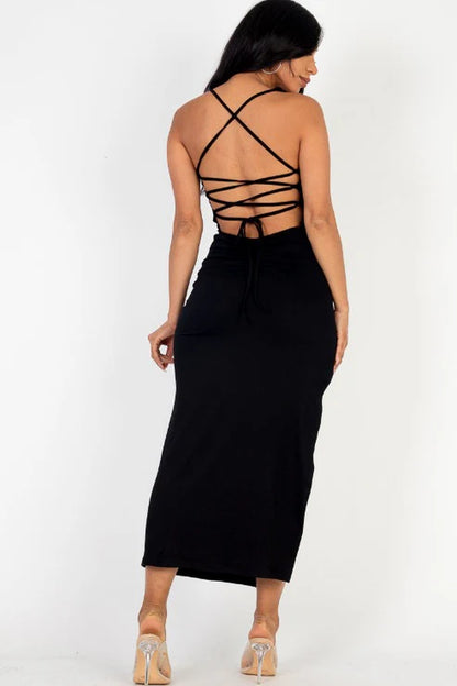 Solid Cami Maxi Slit Dess (CAPELLA)