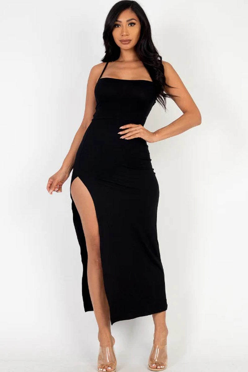 Solid Cami Maxi Slit Dess (CAPELLA)